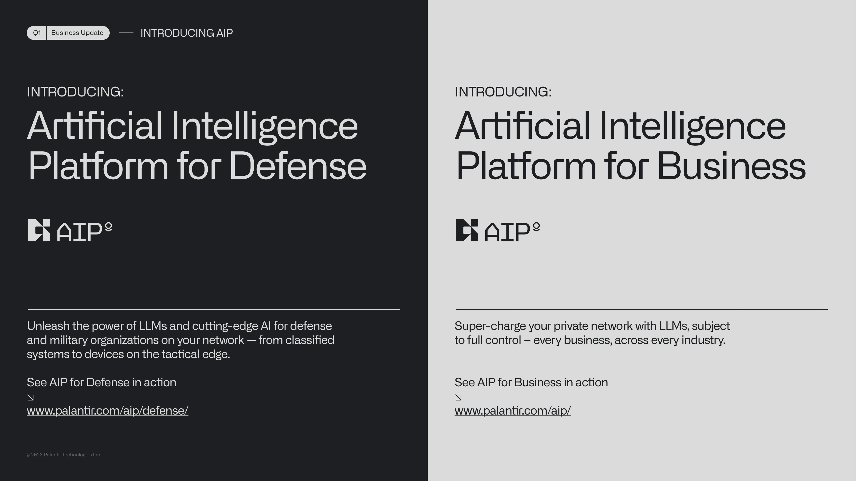 AIP for Defense and AIP for Business