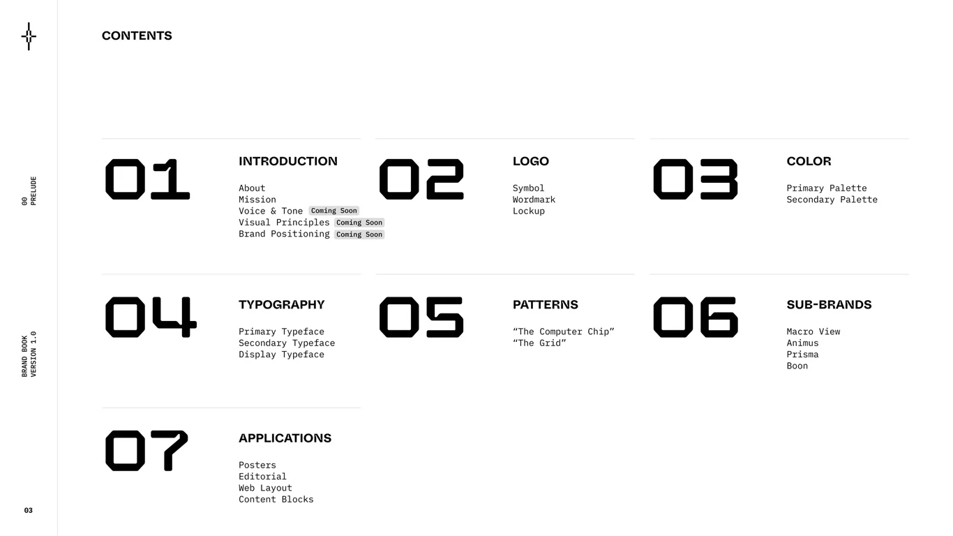 Brand Book Contents Overview