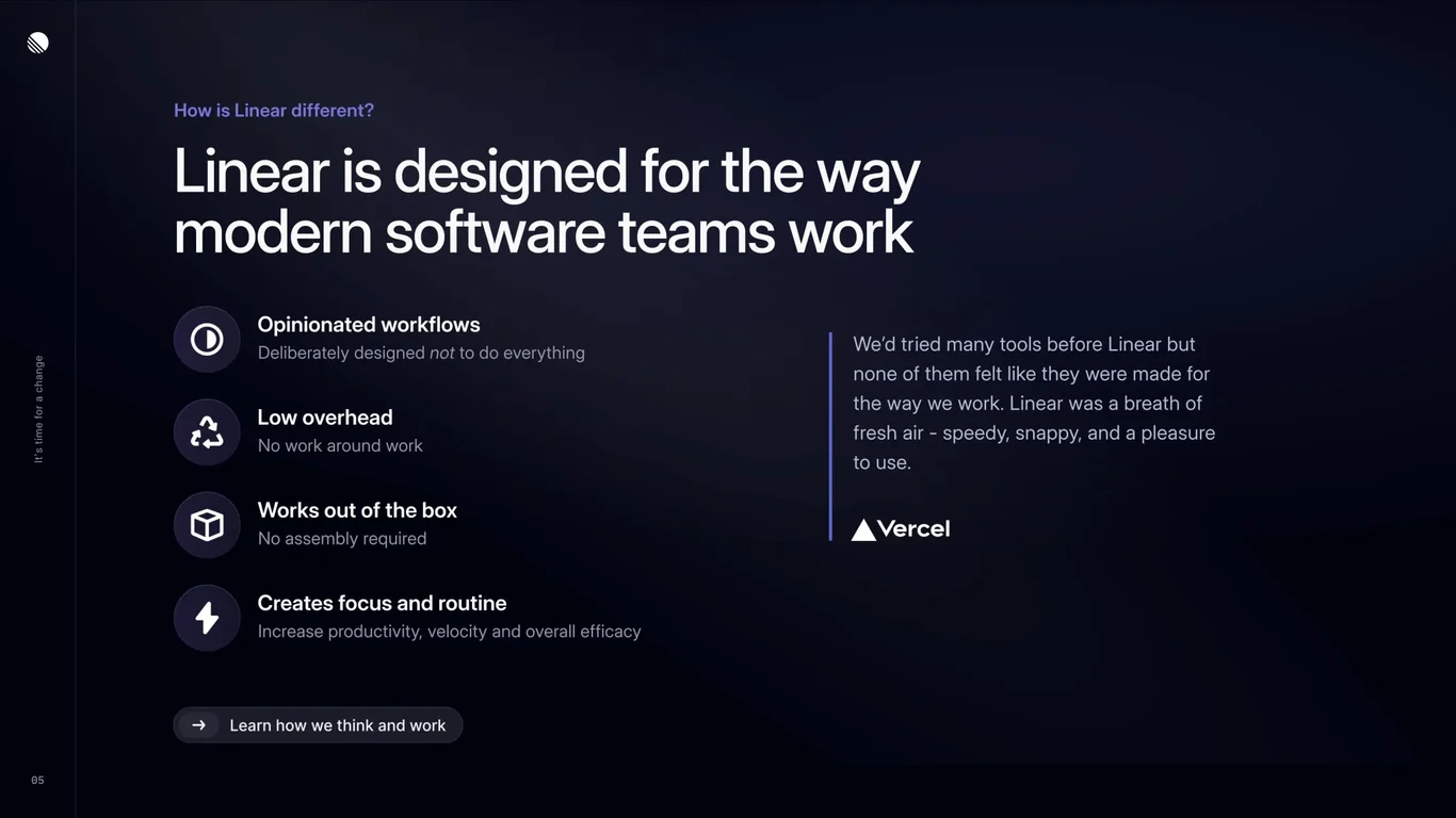 Linear is designed for the way modern software teams work