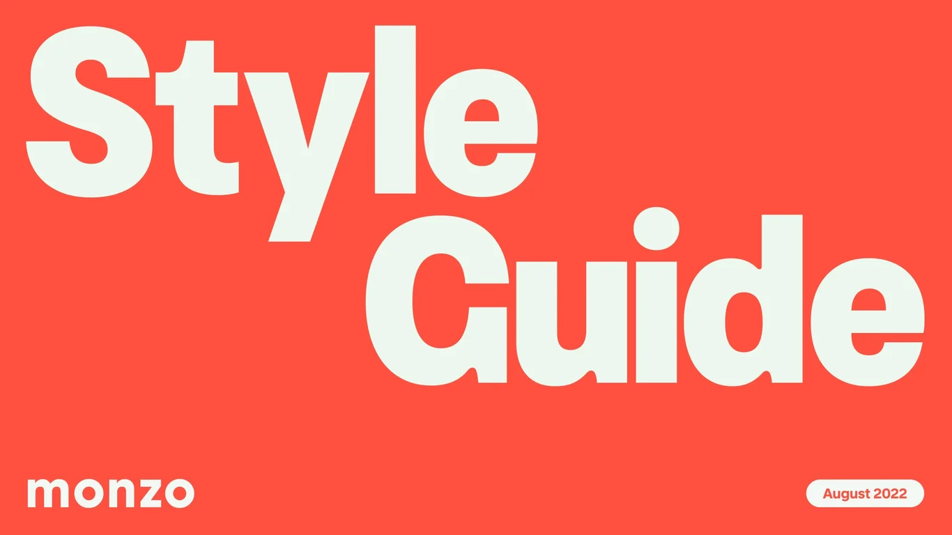 Monzo Brand Style Guide 2022 deck cover