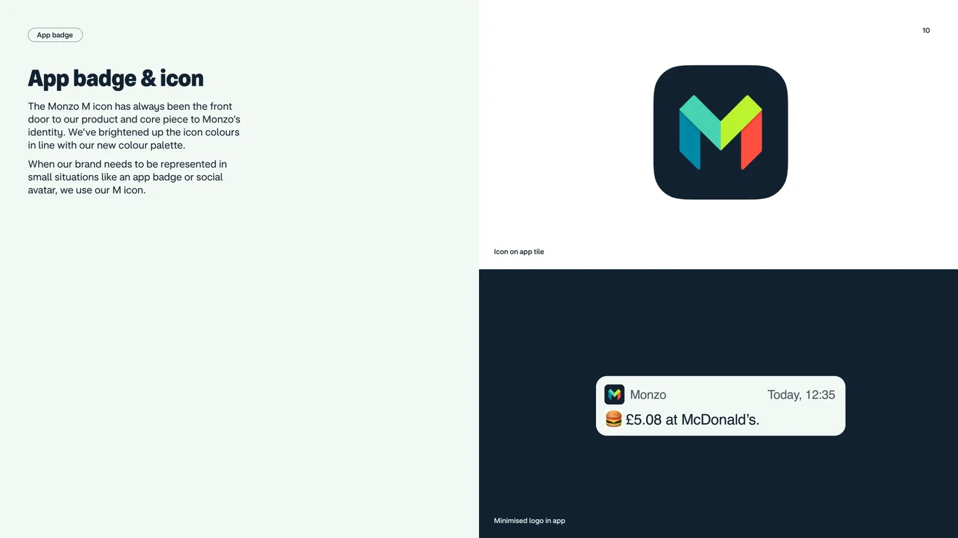 App badge and M icon for small spaces