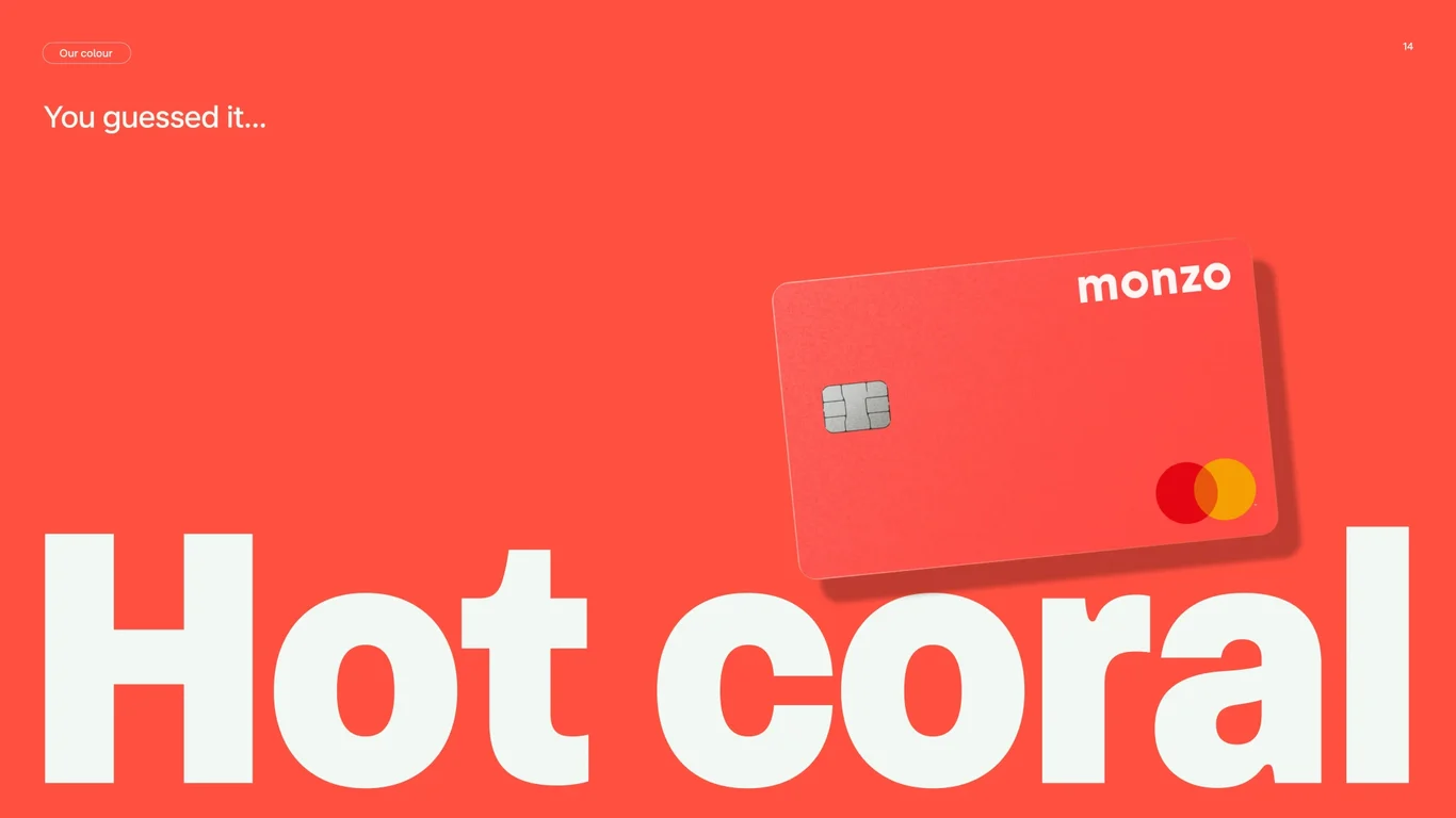 Hot coral as primary brand color