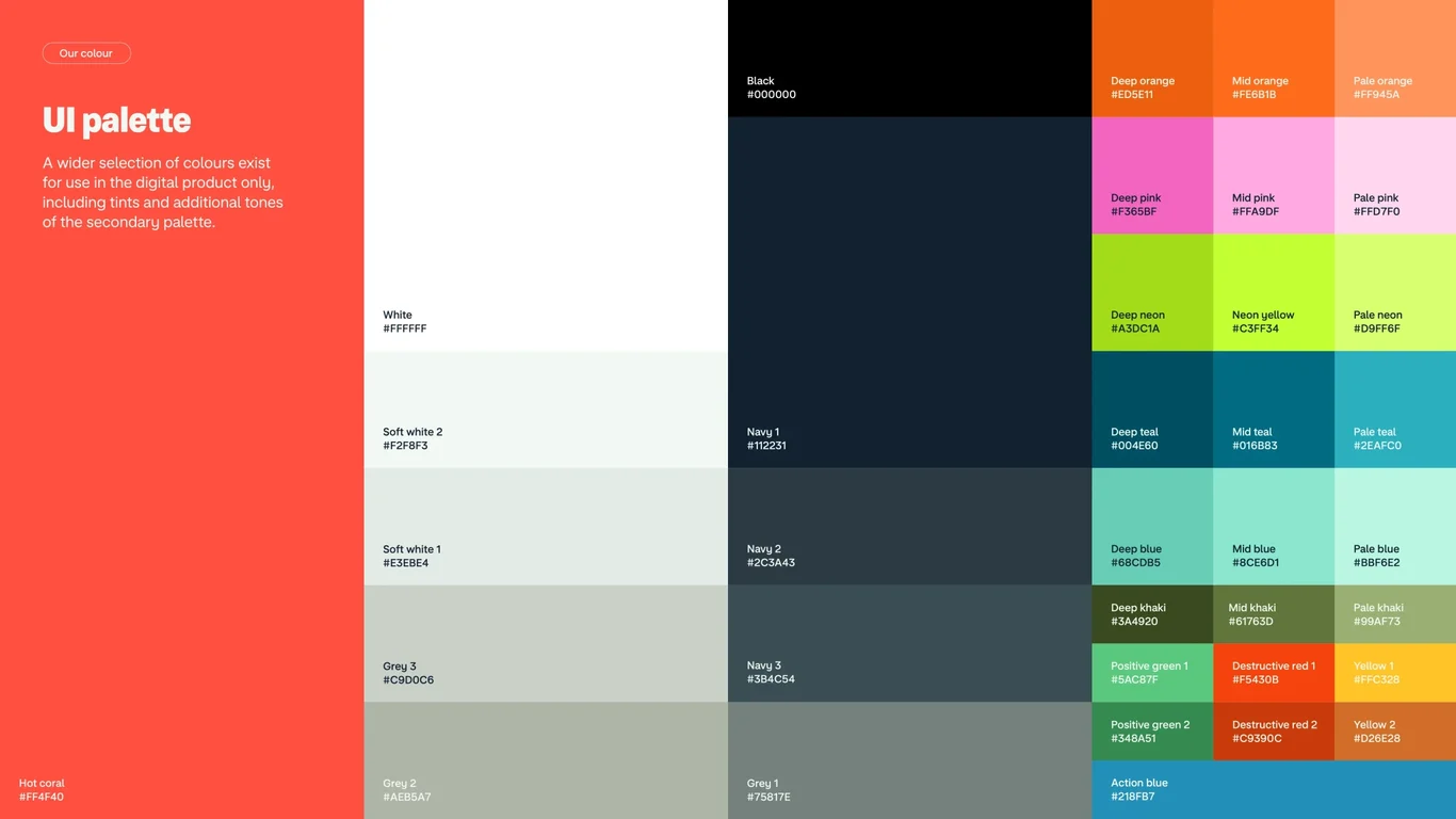 UI palette hex and color codes