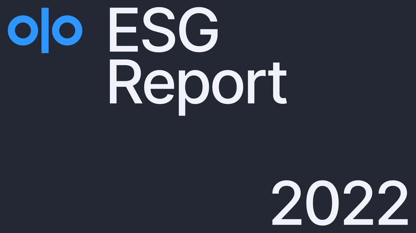 Olo ESG Report 2022 deck cover