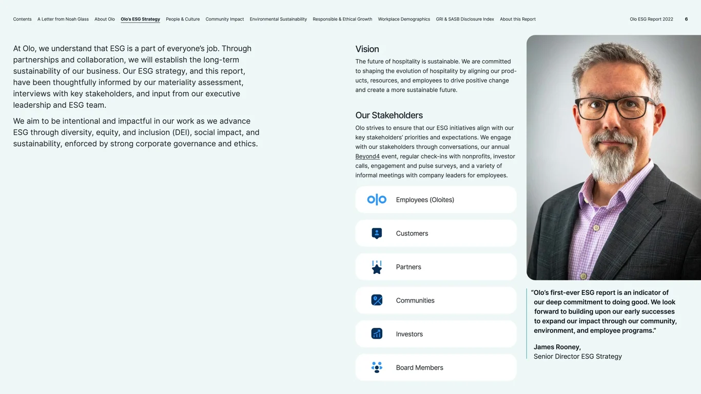 ESG vision, stakeholders, priorities