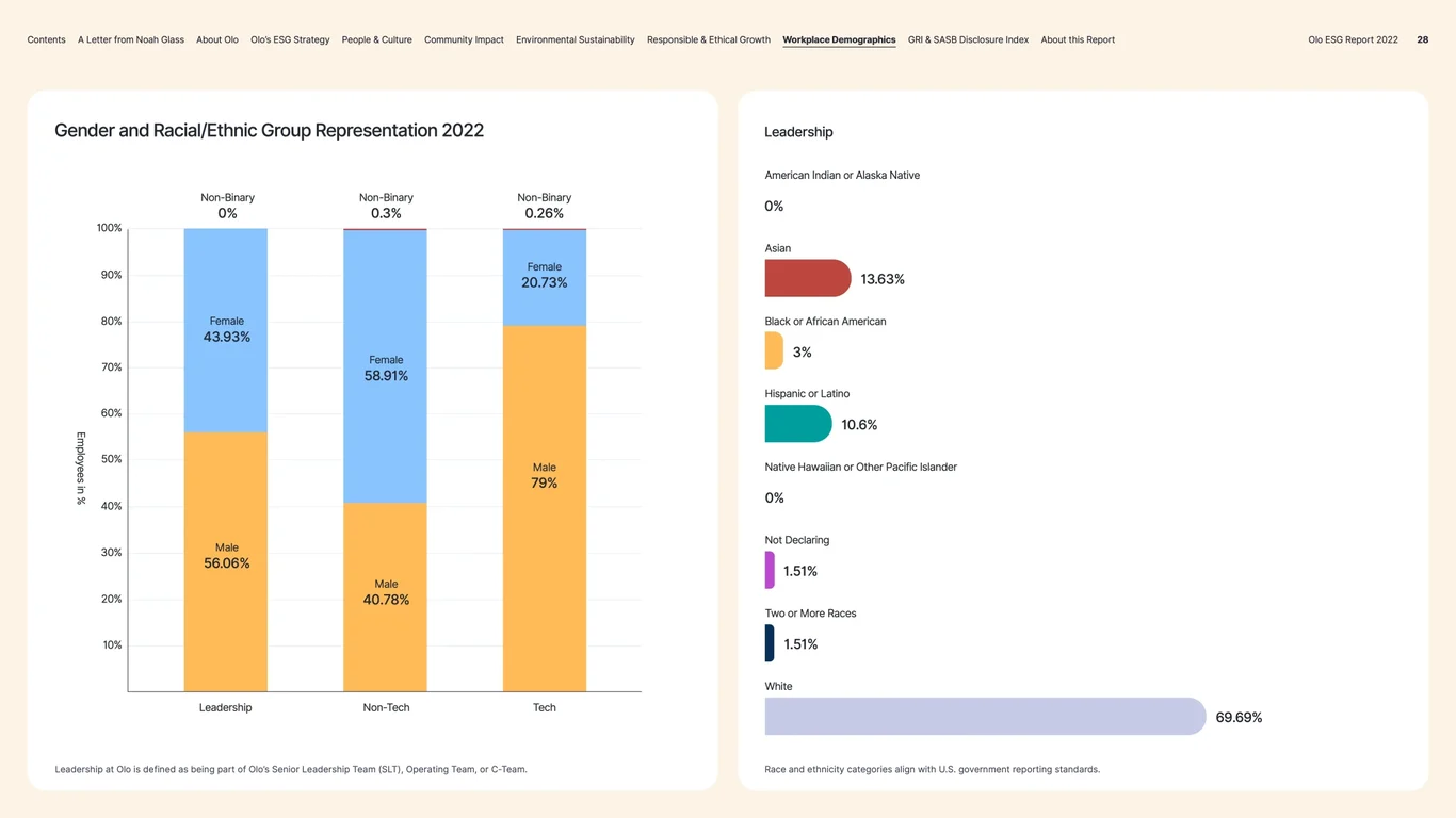 Leadership and technical roles diversity