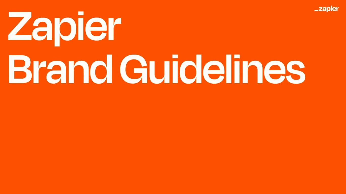 Zapier Brand Guidelines 2023 deck cover