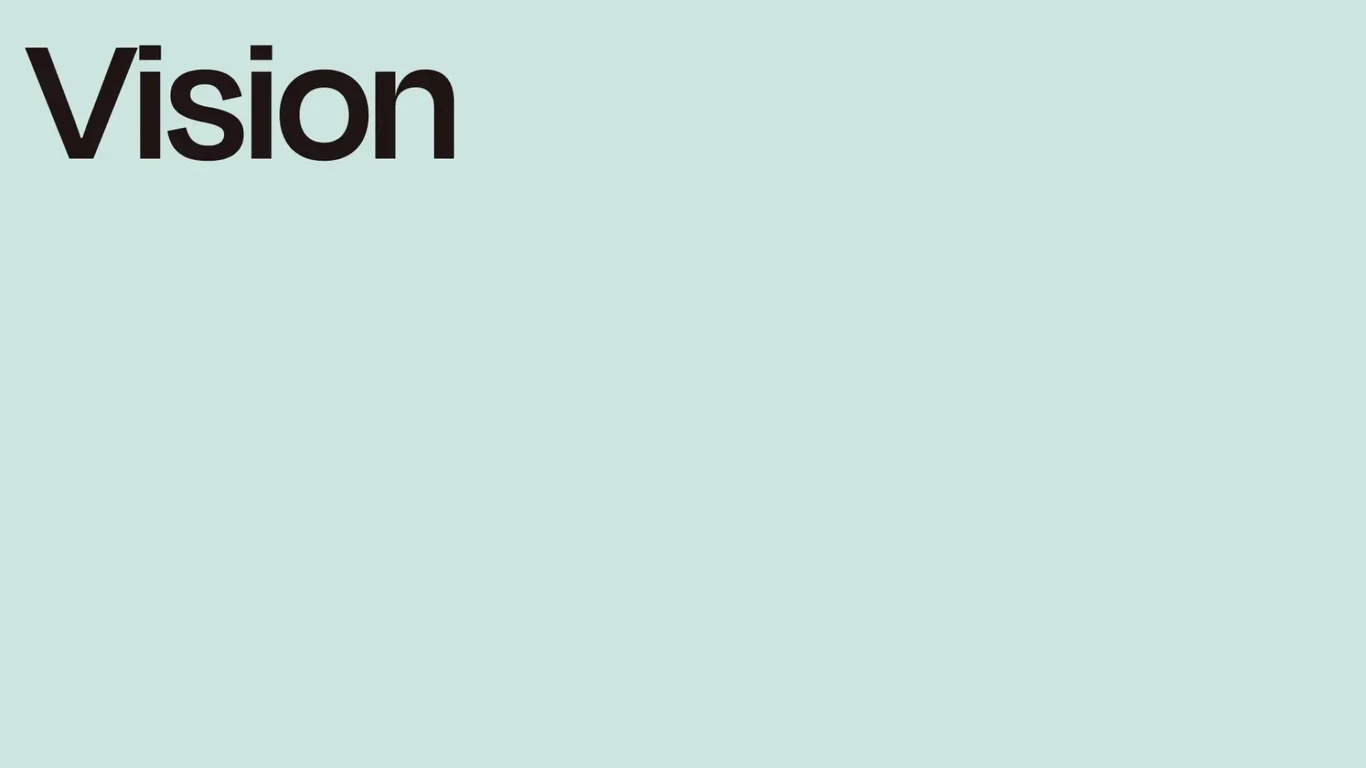 Section divider introducing the Vision segment covering brand positioning