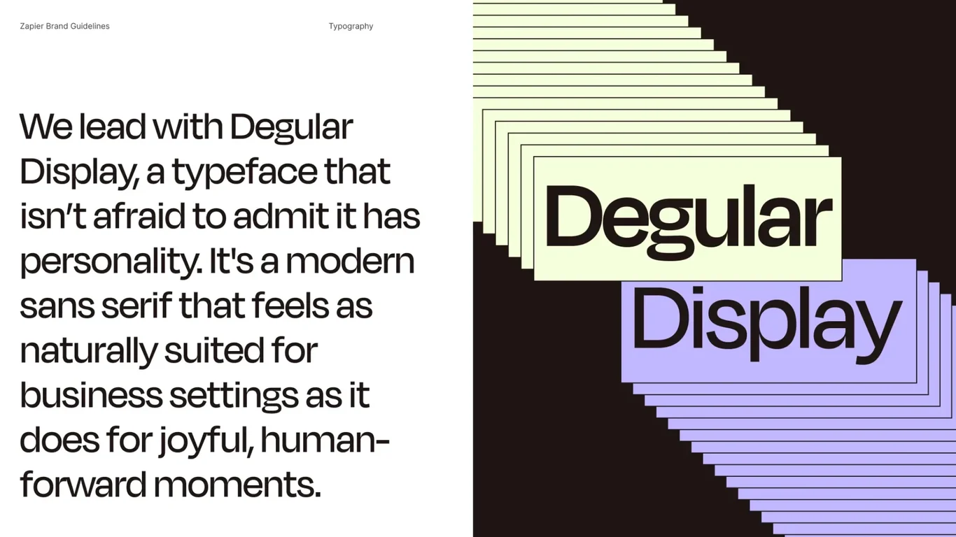 Degular Display typeface for brand