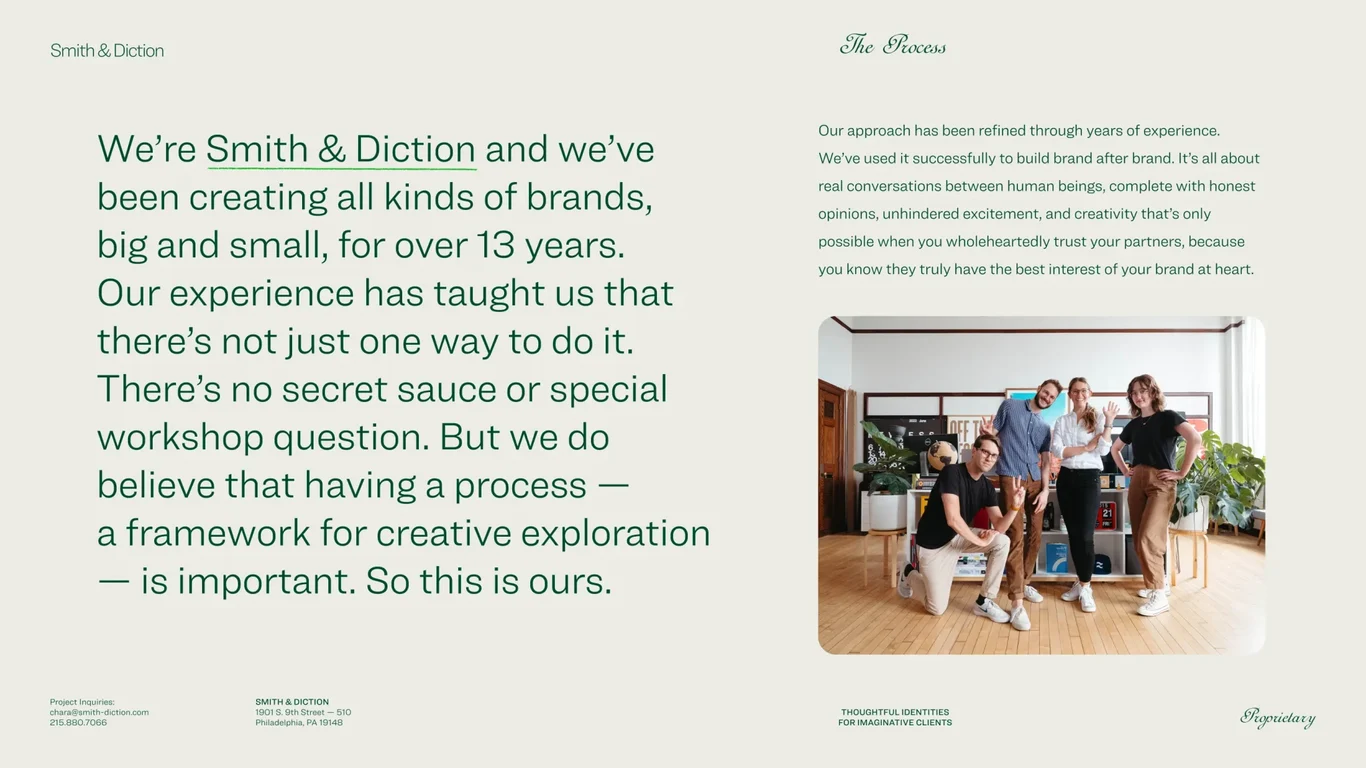 Smith & Diction — 13 years of brand design experience