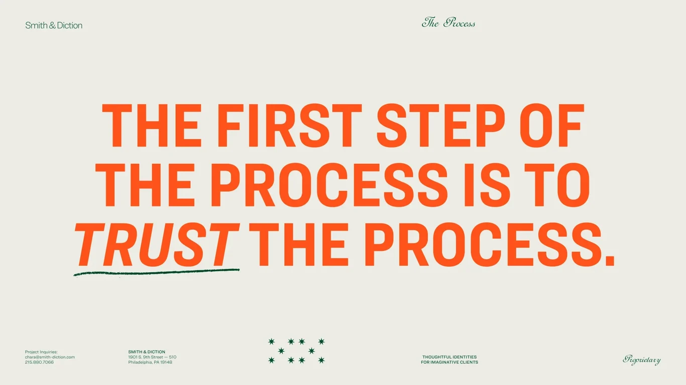 The first step of the process is to trust the process