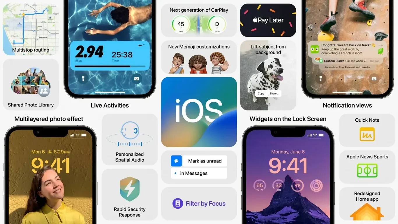 iOS 16 — lock screen widgets and live activities