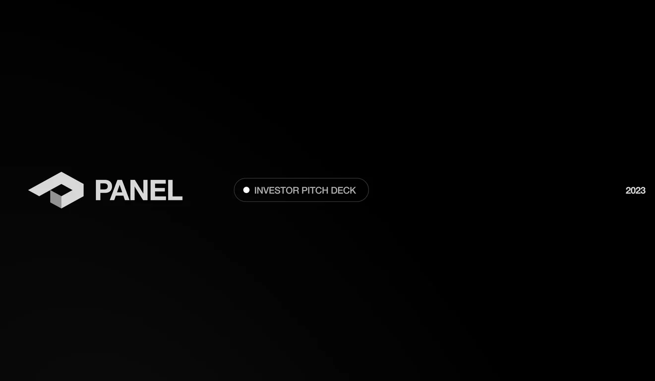 Panel Investor Pitch Deck 2023 deck cover