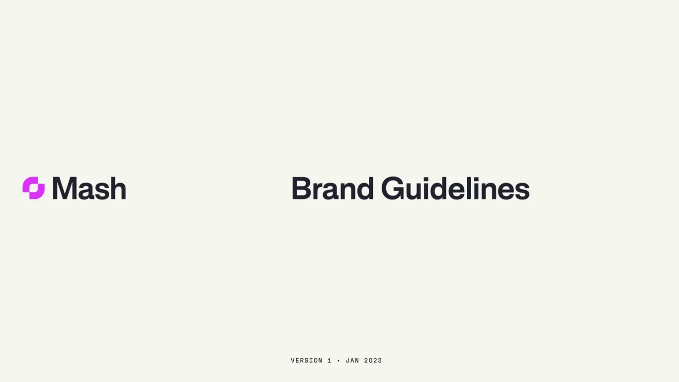 Mash Brand Guidelines 2023 deck cover