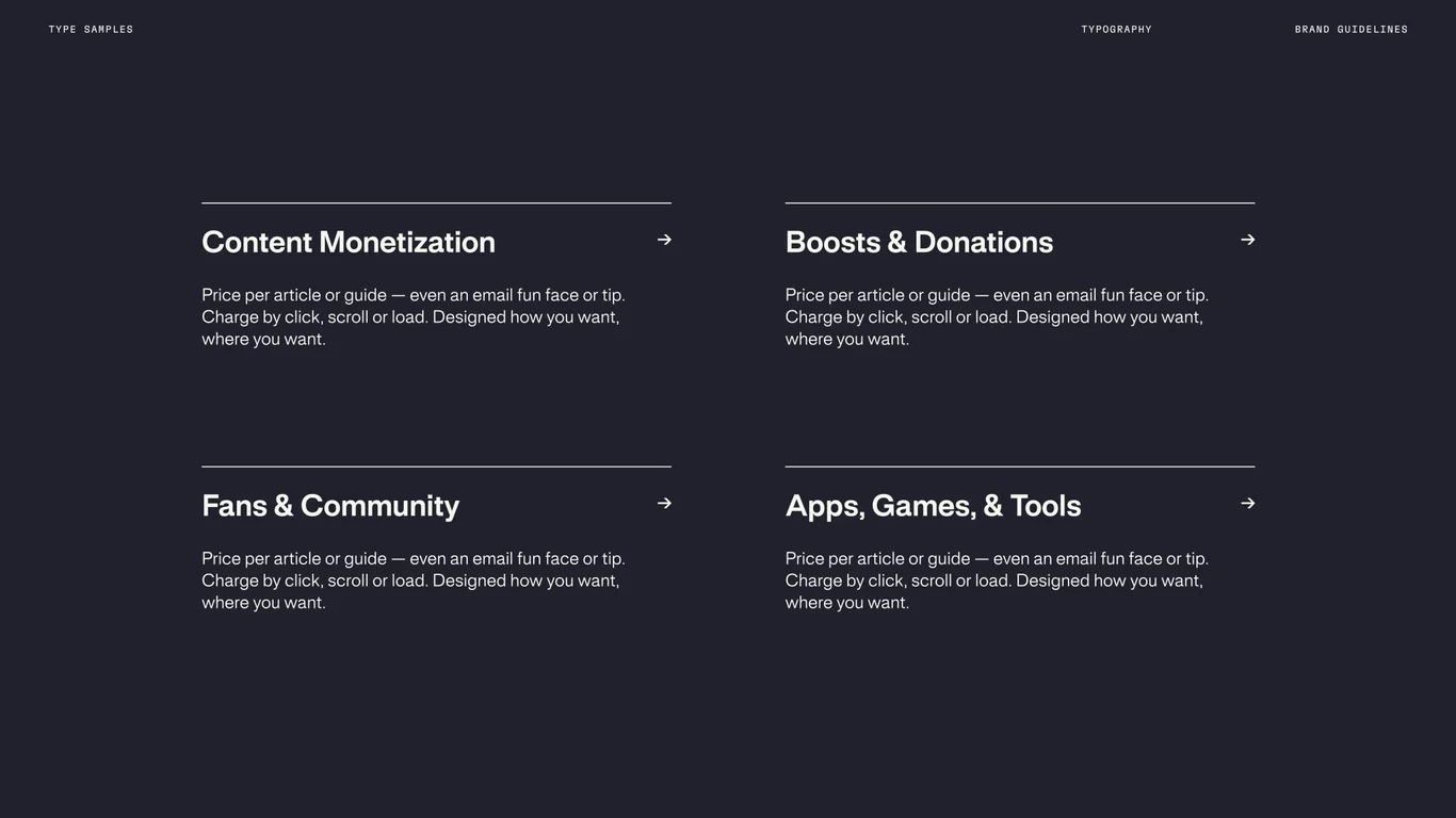 Monetization messaging type examples