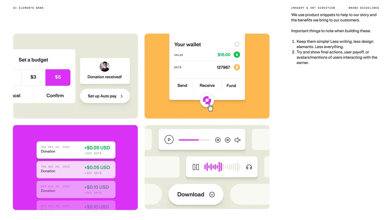 UI elements bank showing product components