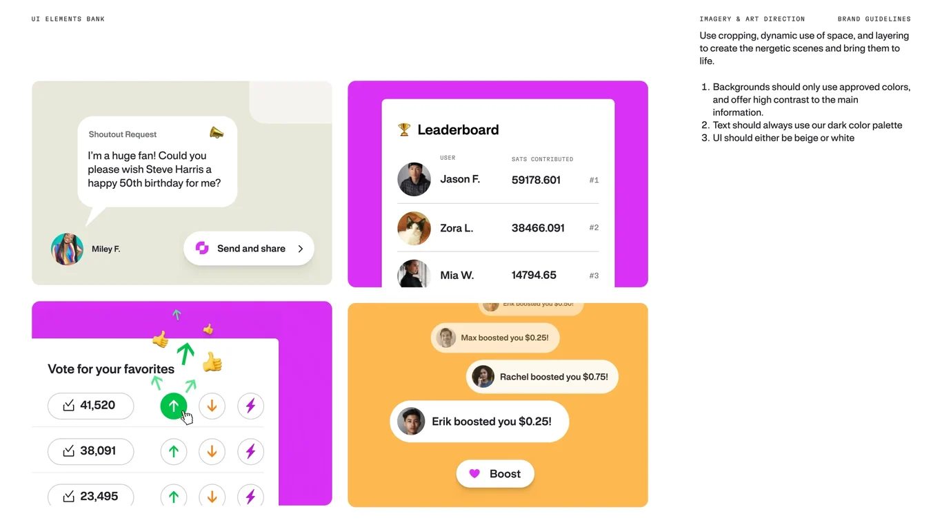 Leaderboard, voting, and boost features