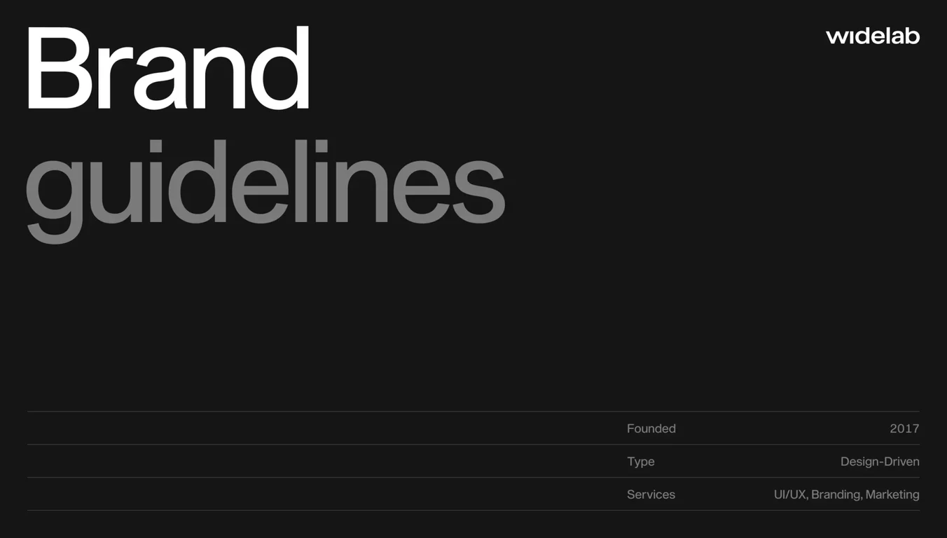 Widelabs Brand Guidelines 2017 deck cover