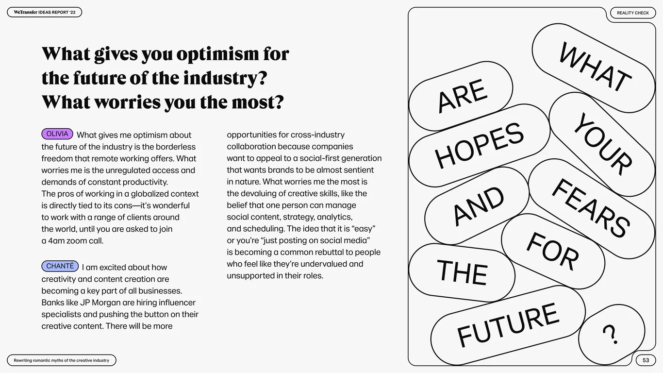 Hope and fears for the creative industry