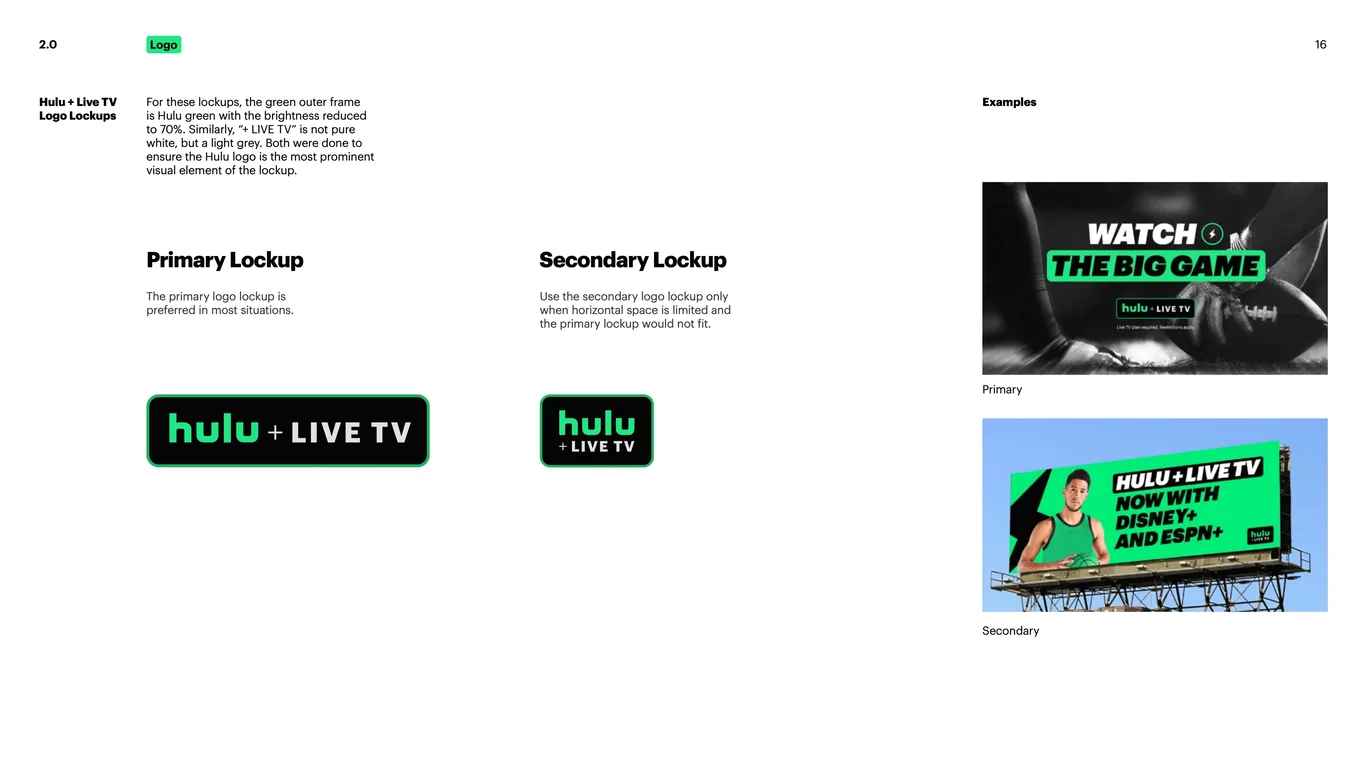Hulu green as primary brand color