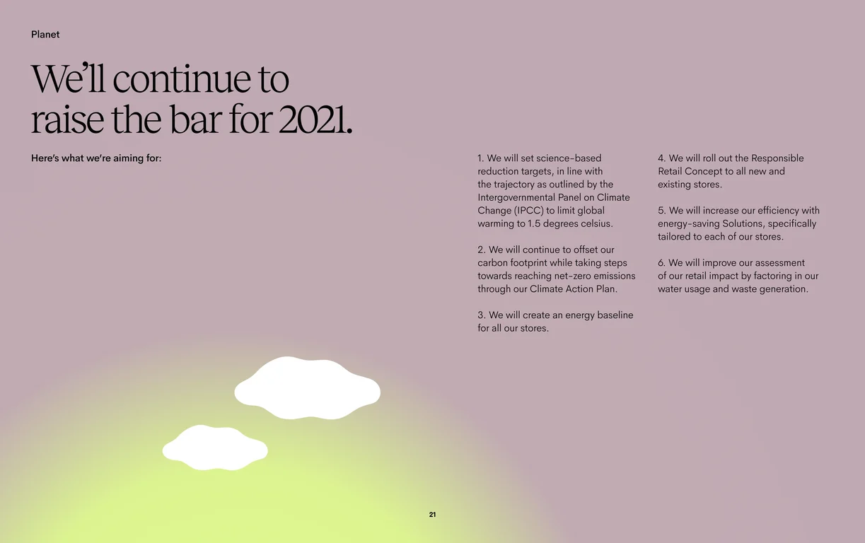 Forward-looking actions and commitments for continued environmental impact reduction across