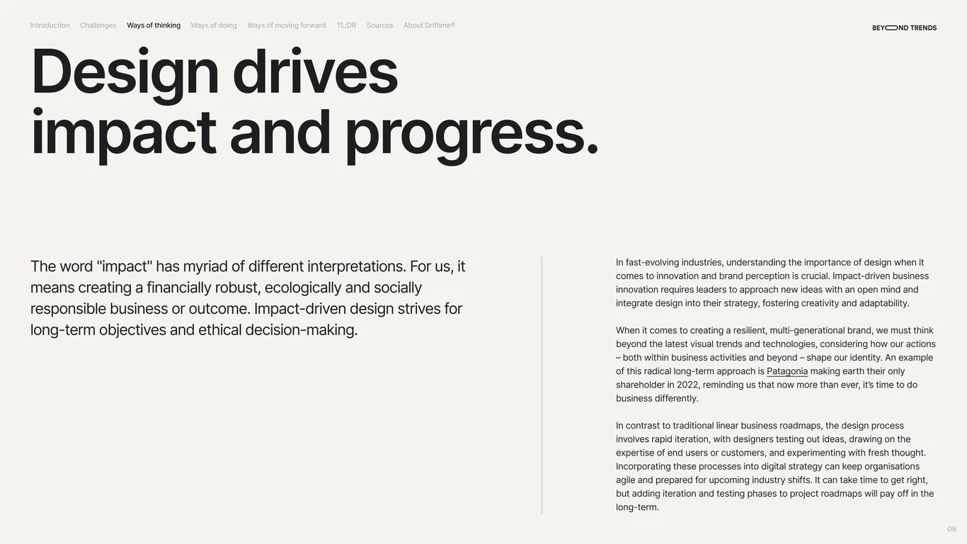Design drives impact and progress