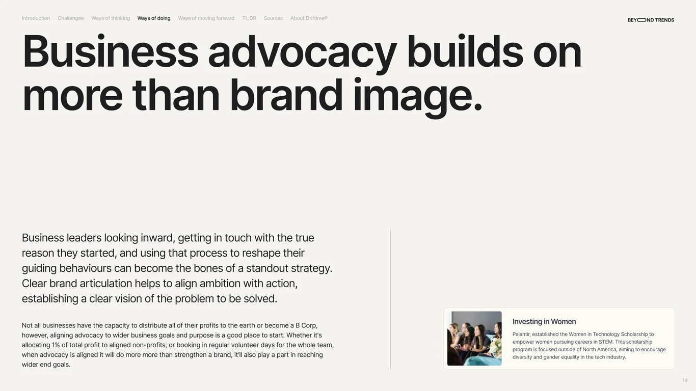 Business advocacy builds on more than brand image