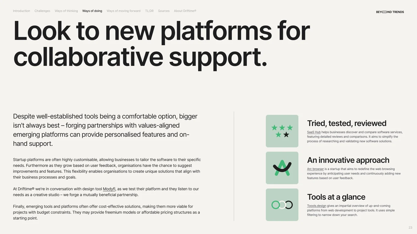 Look to new platforms for collaborative support