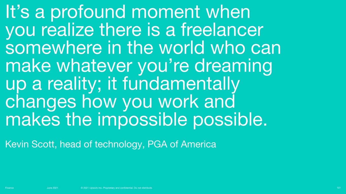 Customer testimonial highlighting transformative impact of finding right freelancer