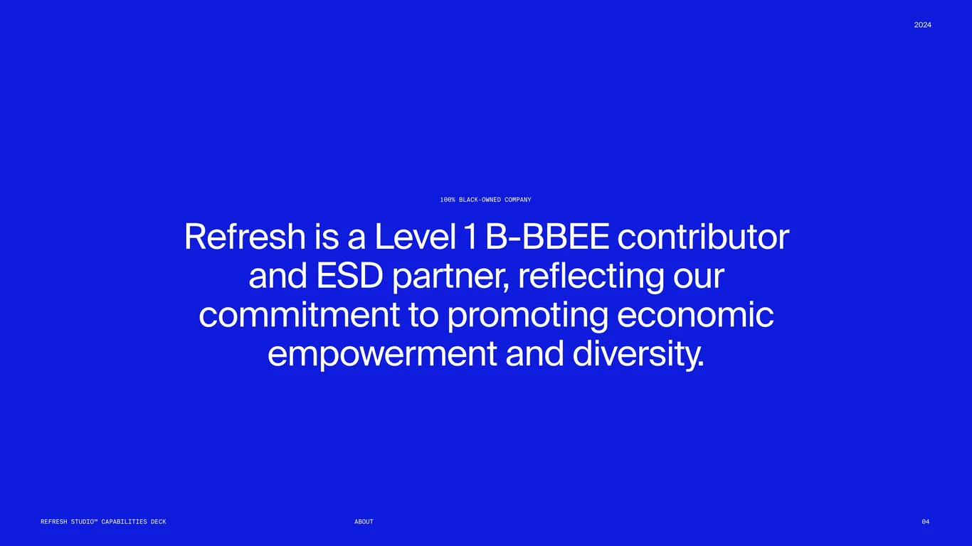 Refresh — Level 1 B-BBEE ESD partner