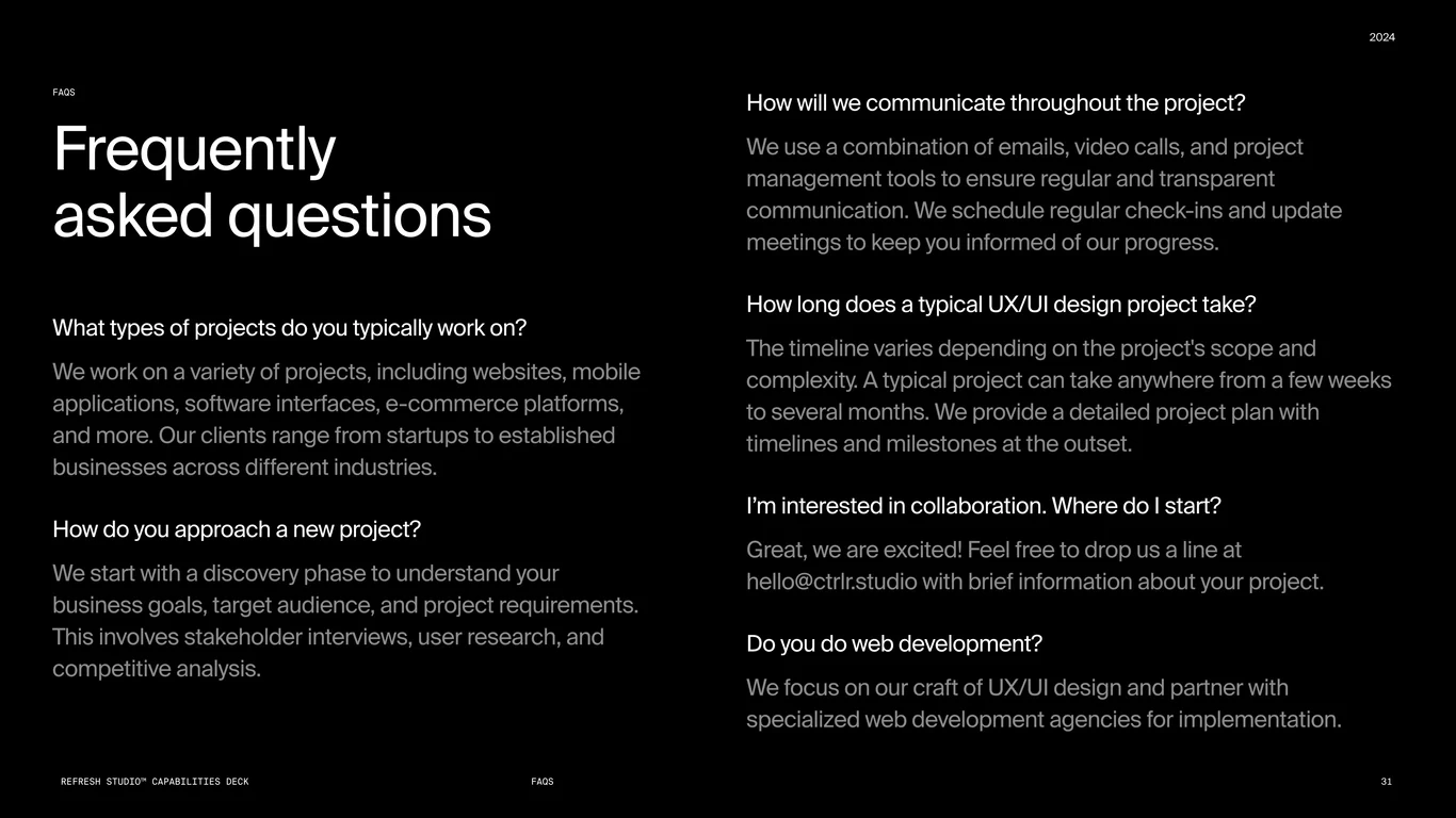 FAQ answers and service clarification