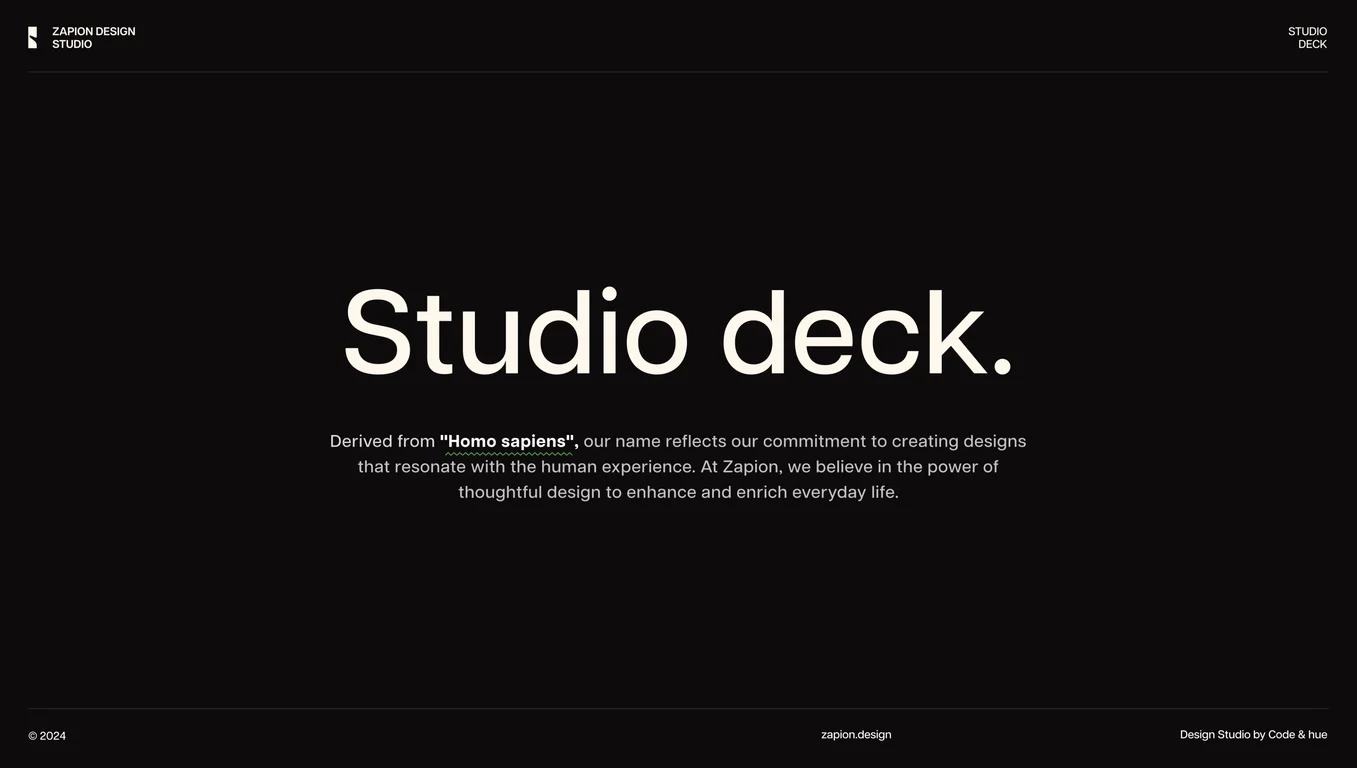 Studio deck: human-centered design philosophy