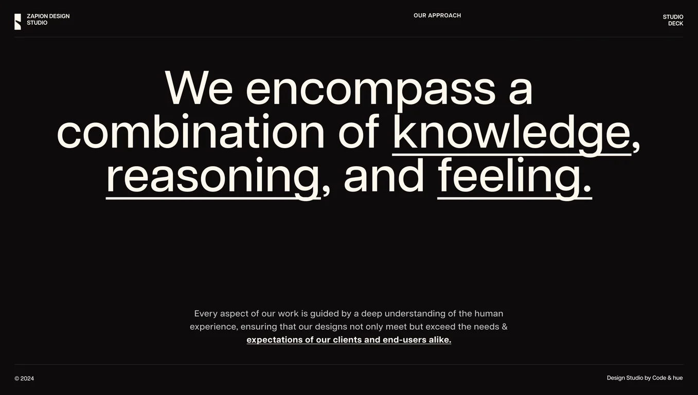 Design approach: knowledge, reasoning, and feeling