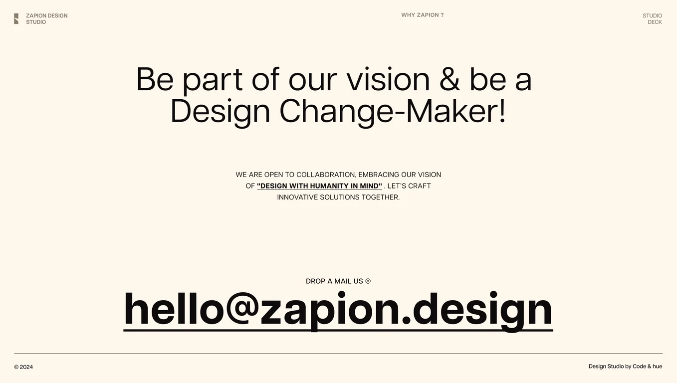 Zapion contact for design collaboration
