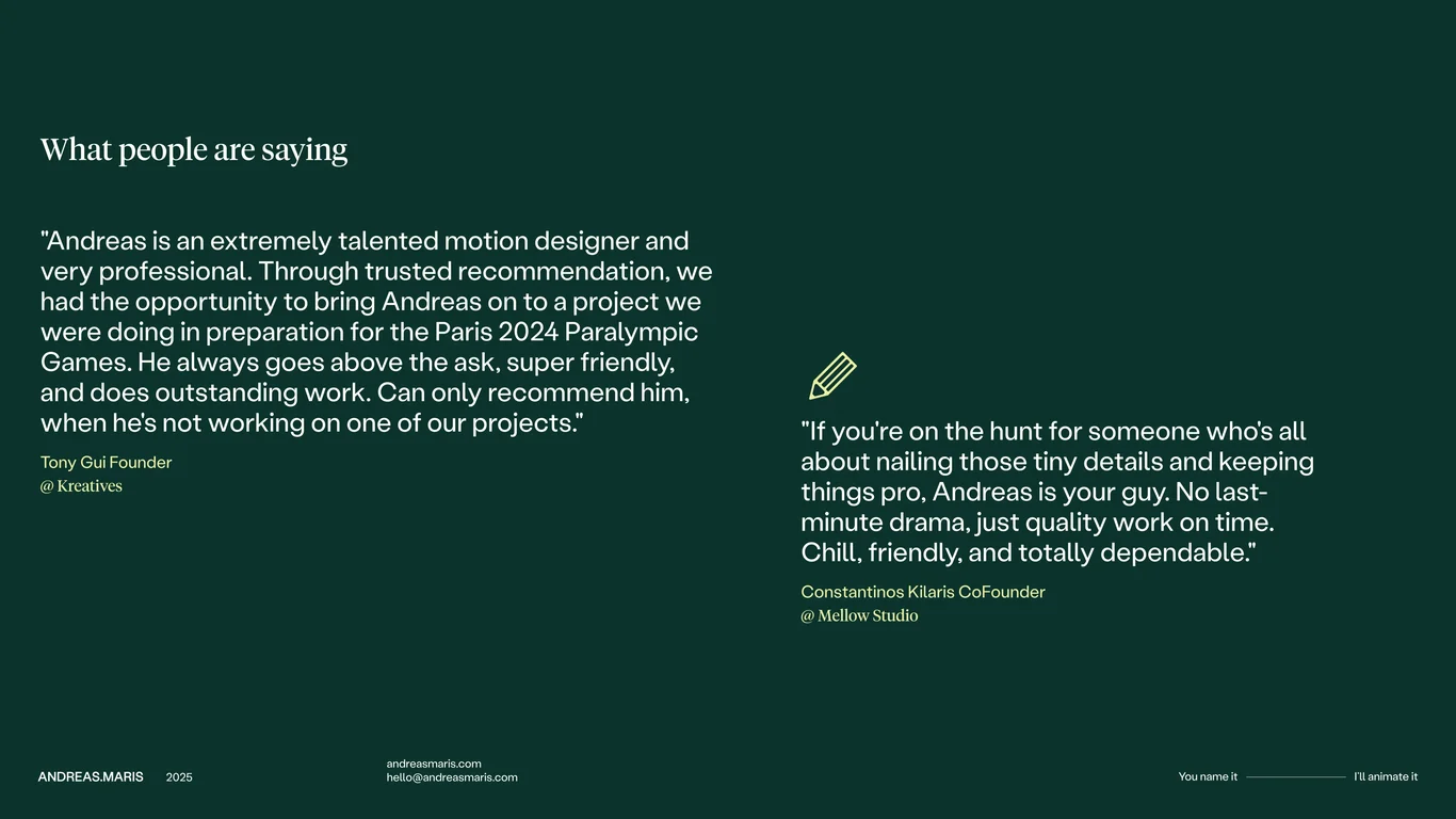 Available services and creative offerings