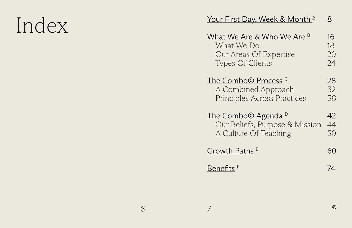 Handbook table of contents