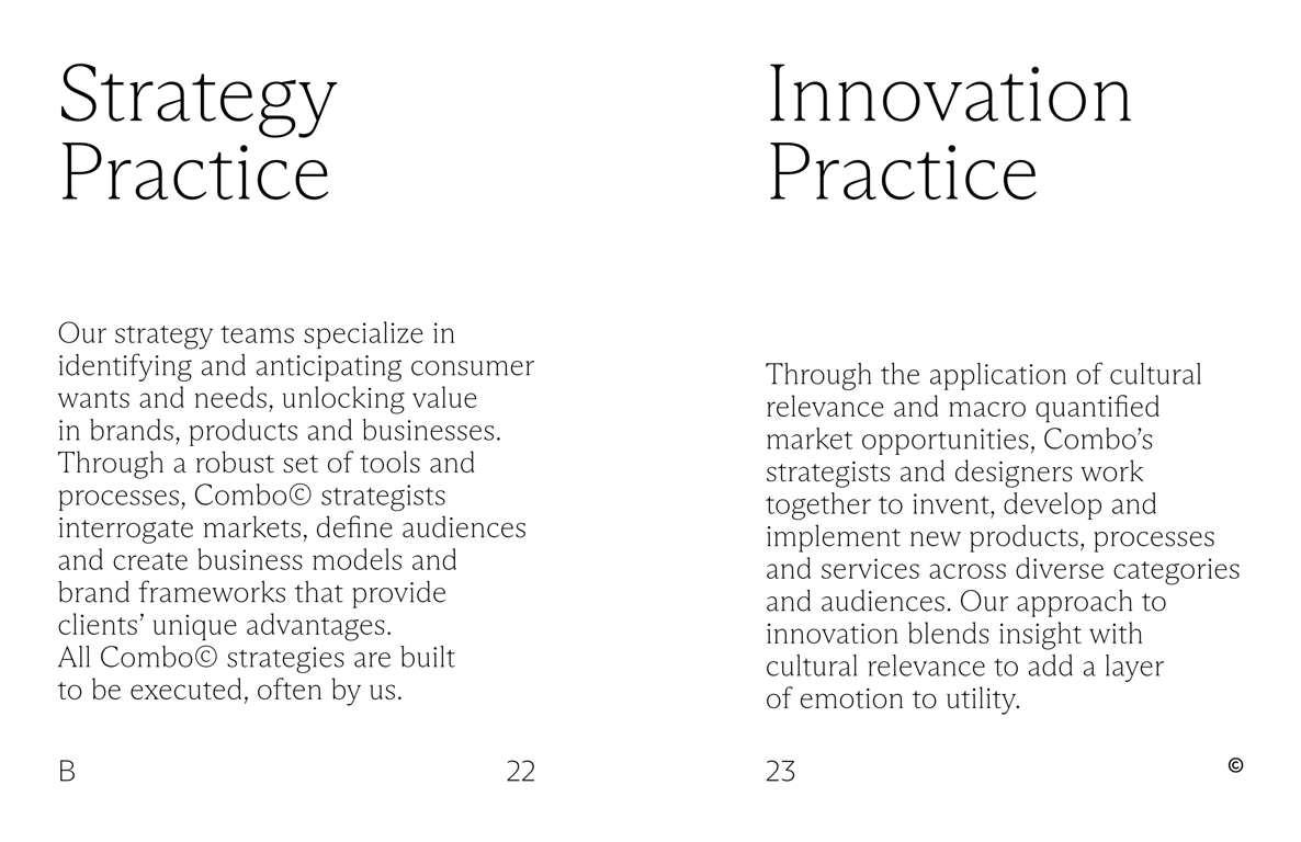 Combo's areas of expertise
