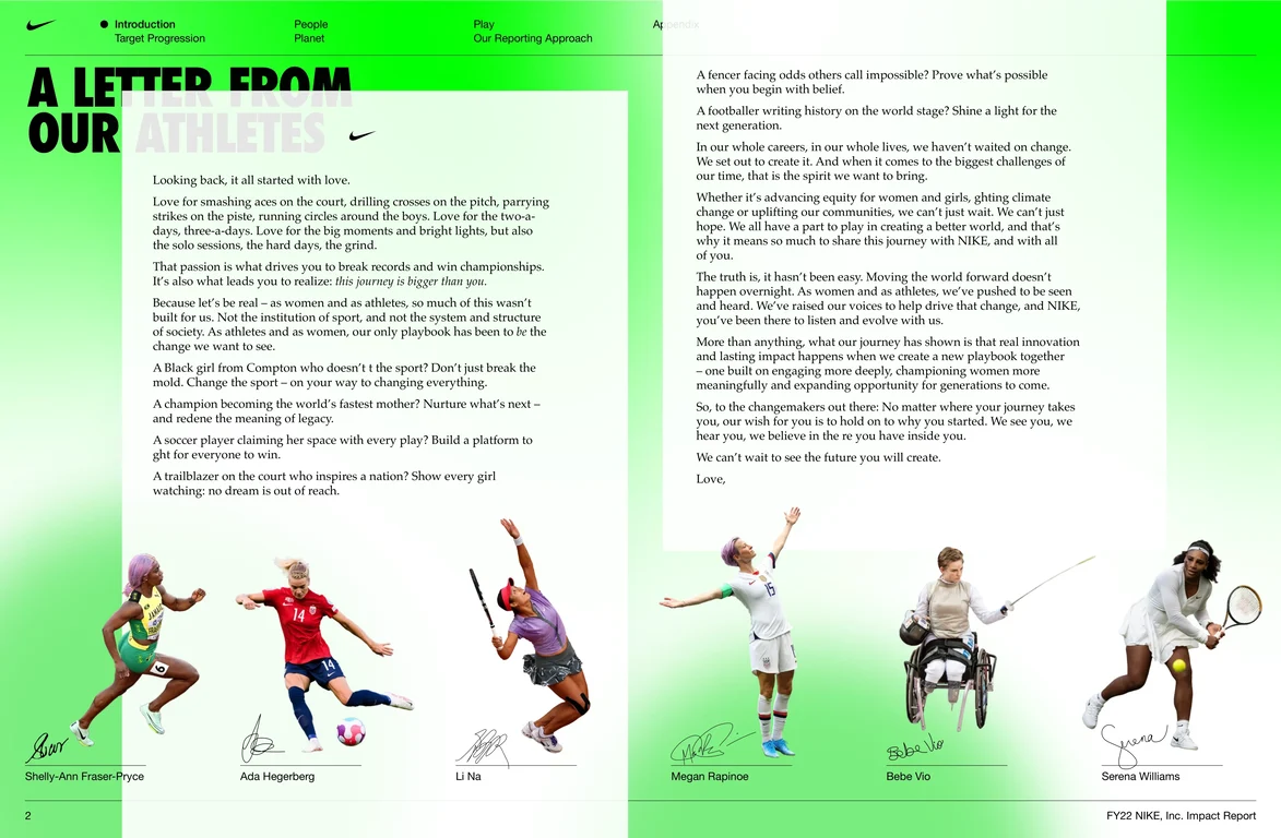 Letter from our Nike athletes