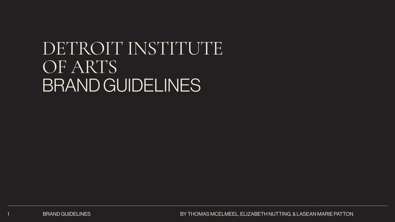 Detroit Institute of Arts Brand Guidelines deck cover