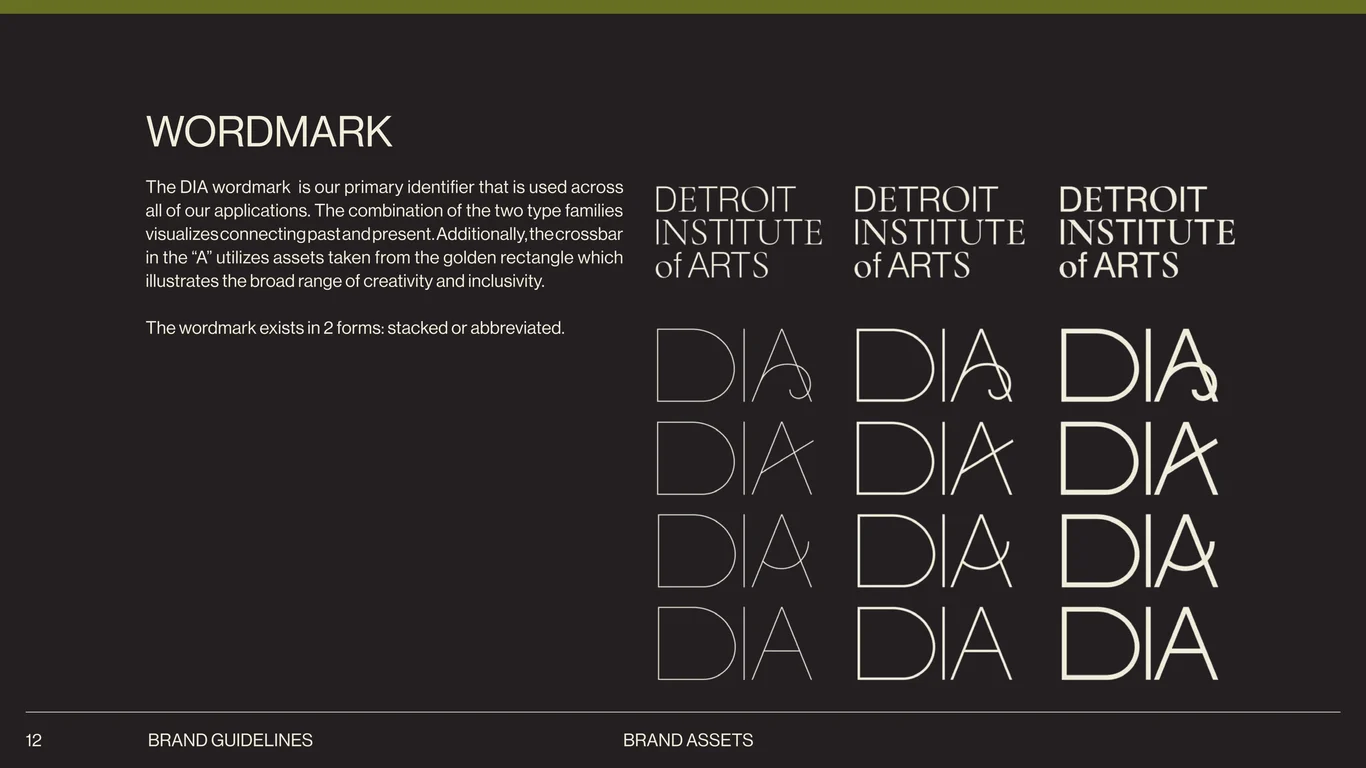 Wordmark typeface family structure
