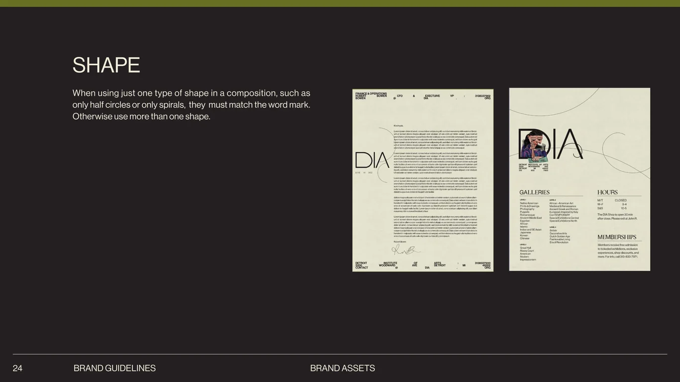 Shape application legibility and framing