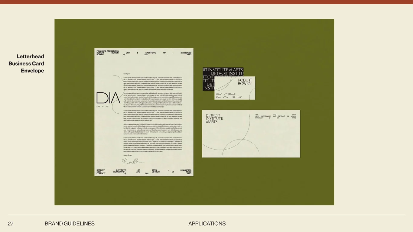 Letterhead business card and envelope