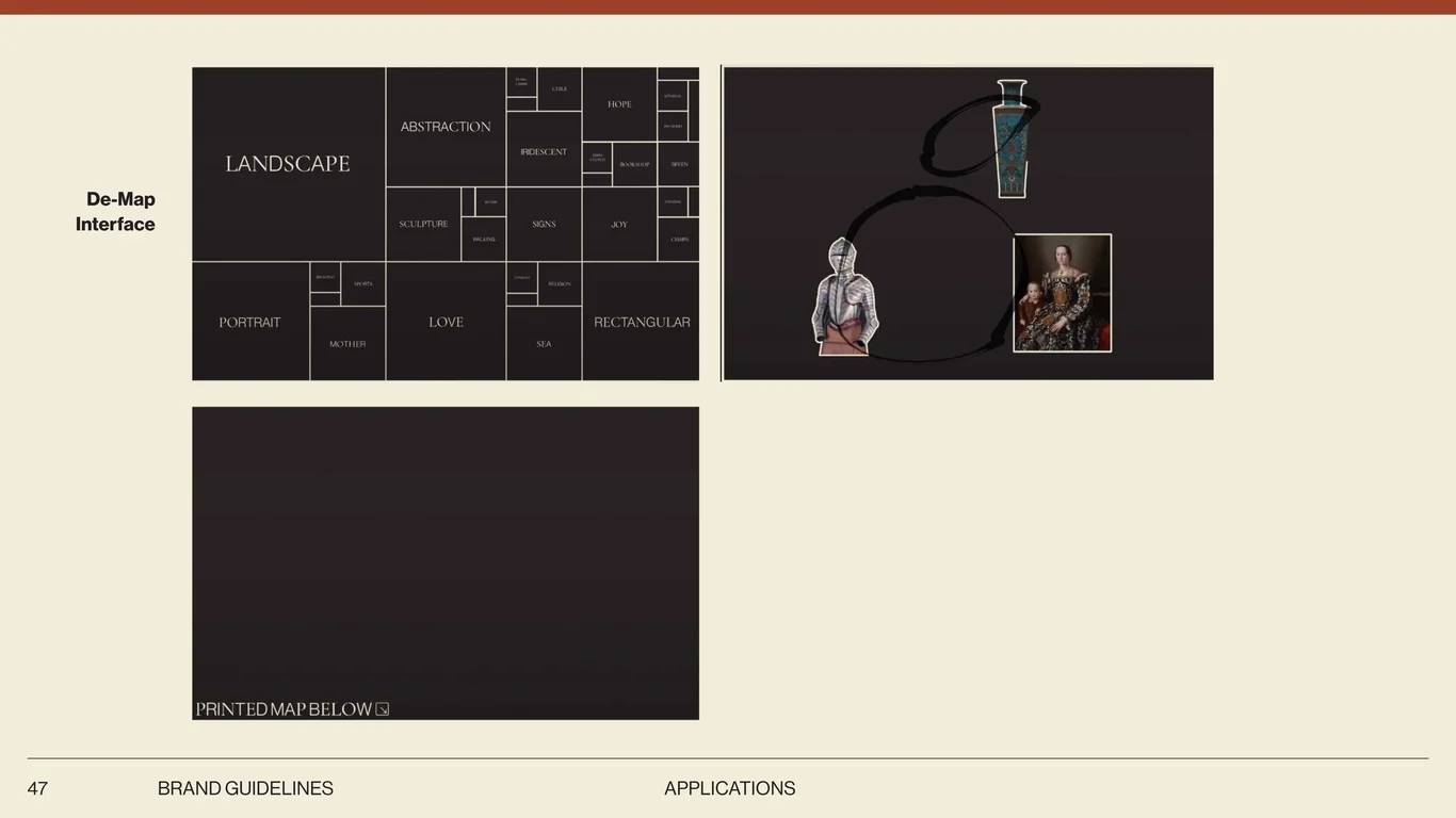 De-Map interface thematic organization