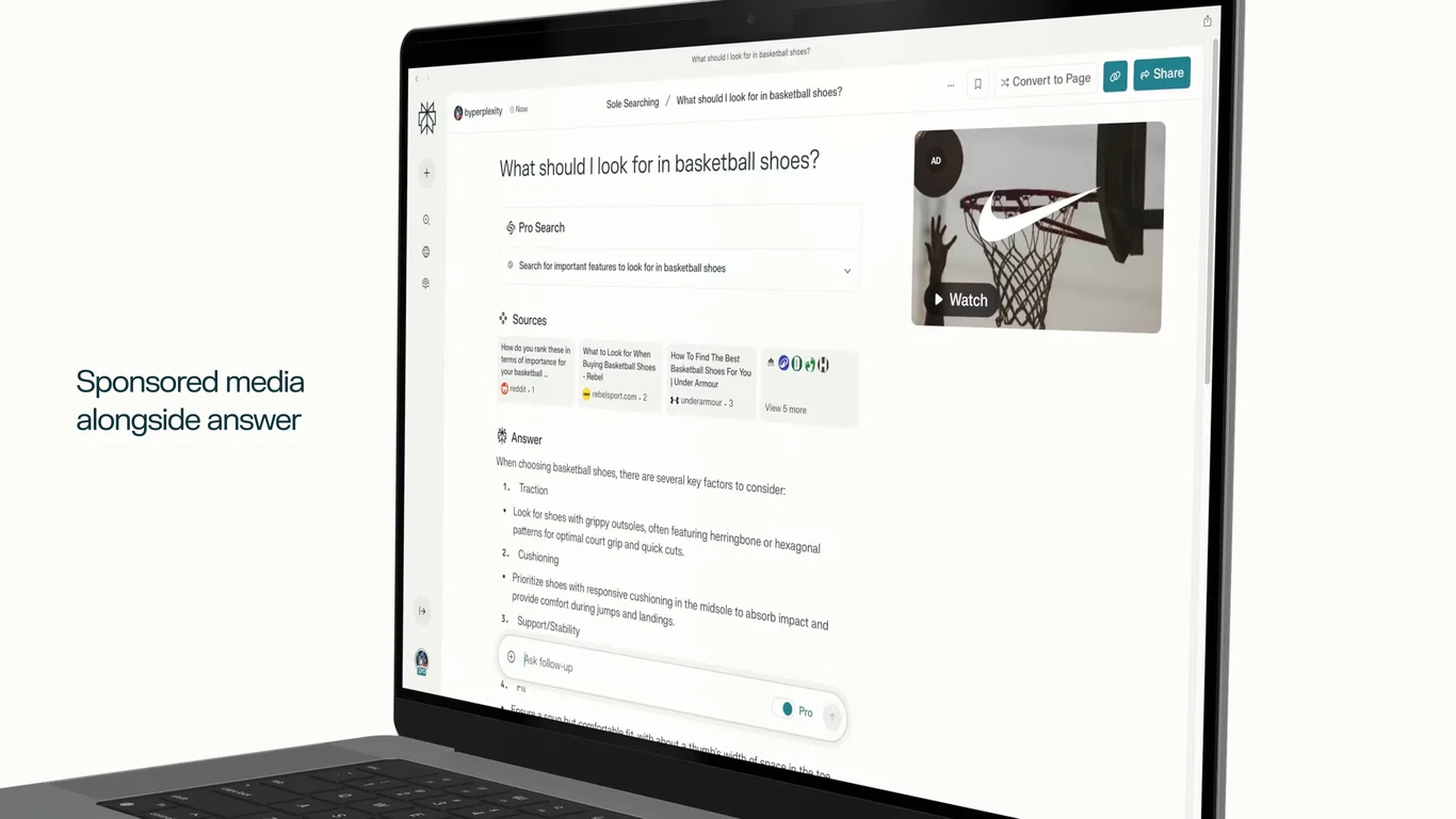 Leading brands have begun advertising on Perplexity, demonstrating demand
