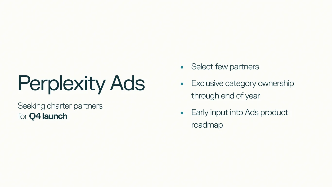 Invitation for advertisers to begin partnership with Perplexity and access