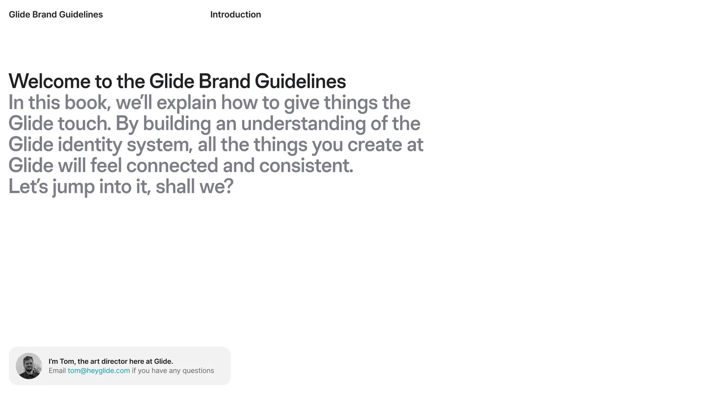 Welcome to the Glide Brand Guidelines
