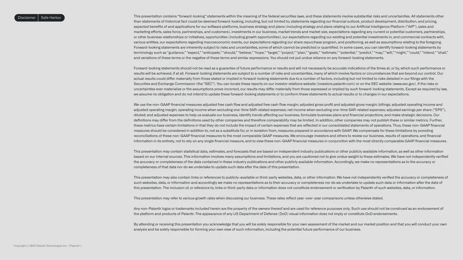 Disclaimer and Safe Harbor