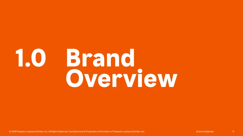Section header introducing the Brand Overview chapter, which covers story
