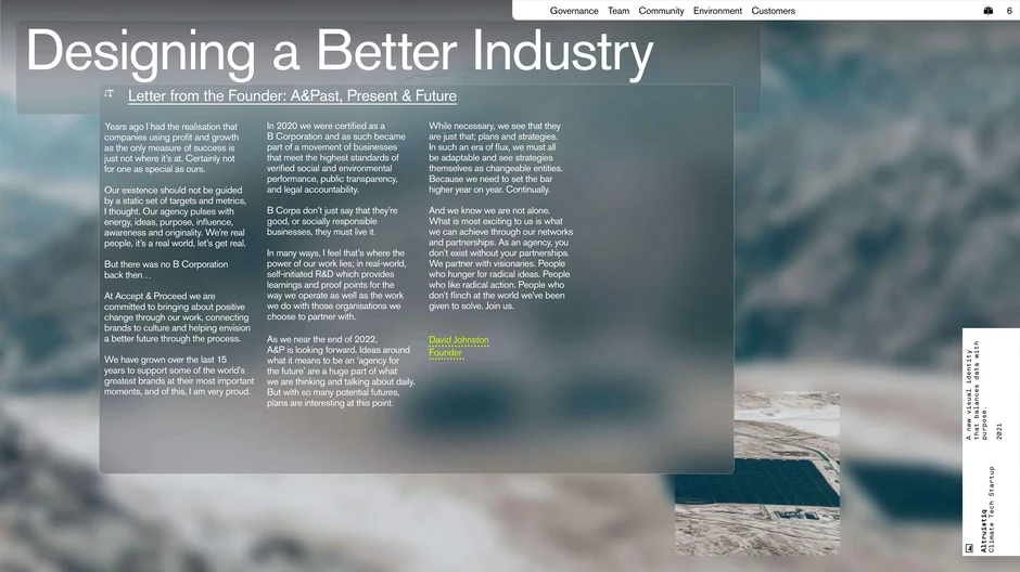 Letter from the Founder: A&Past, Present & Future