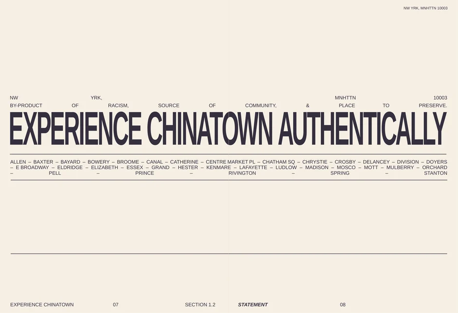 A positioning statement urging authentic engagement with Chinatown and signaling